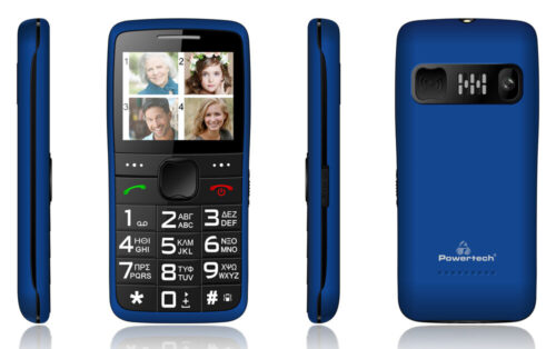 Powertech Κινητό Τηλέφωνο Sentry Eco Dual SIM με μεγάλα πλήκτρα, μπλε