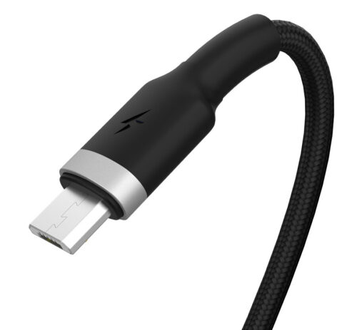 Powertech Metal Braided Καλώδιο USB 2.0 σε Micro USB 1m Μαύρο