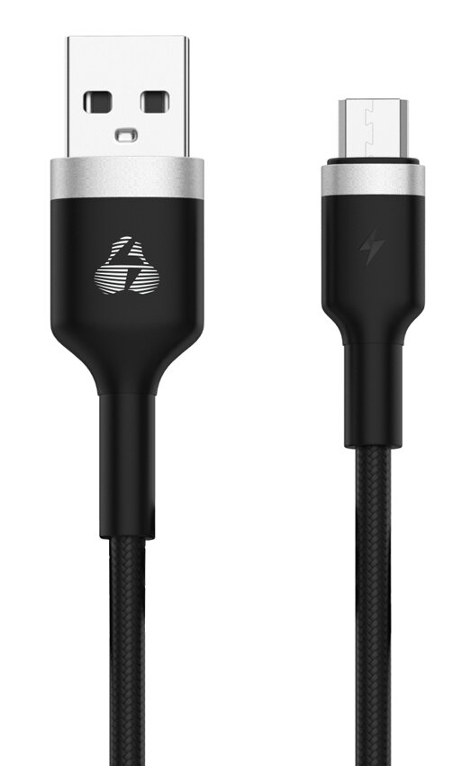 Powertech Metal Braided Καλώδιο USB 2.0 σε Micro USB 1m Μαύρο