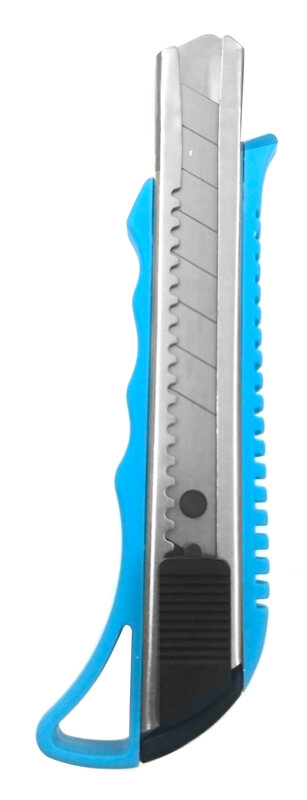 Powertech πλαστικό κοπίδι με ασφάλεια 18mm μπλε