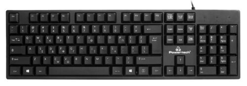 Powertech Πληκτρολόγιο Ενσύρματο USB En/Gr Μαύρο