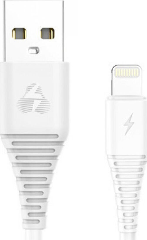 Powertech Regular USB to Lightning Cable Λευκό 1m