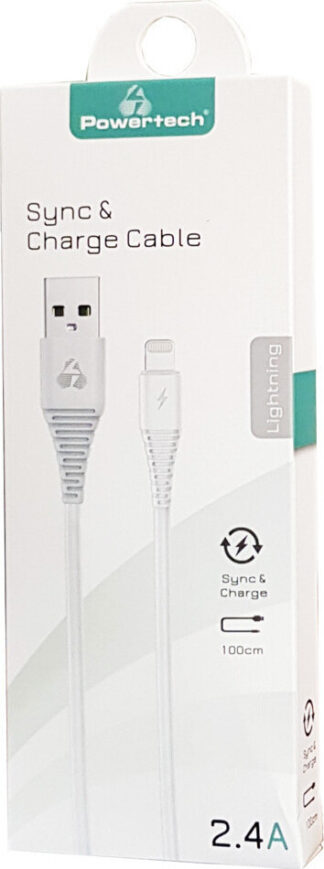 Powertech Regular USB to Lightning Cable Λευκό 1m
