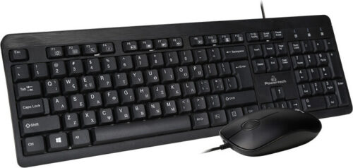 Powertech Set Ποντίκι & Πληκτρολόγιο Ενσύρματο 1200Dpi Μαύρο