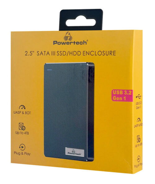 Powertech θήκη για 2.5" Sata HDD/SSD 5Gbps μαύρη