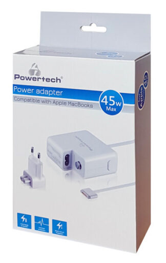 Powertech τροφοδοτικό laptop για Apple Macbooks 45W λευκό