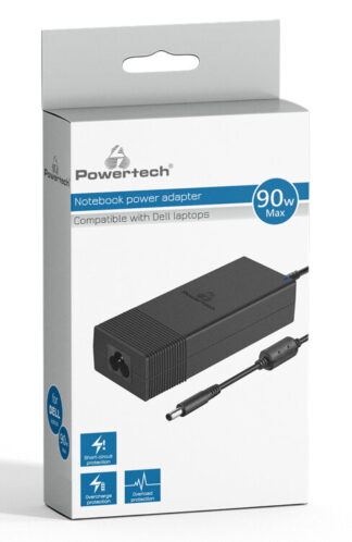 Powertech Τροφοδοτικό για laptop Dell 90W 19.5V ~ 4.62A 1.2m μαύρο