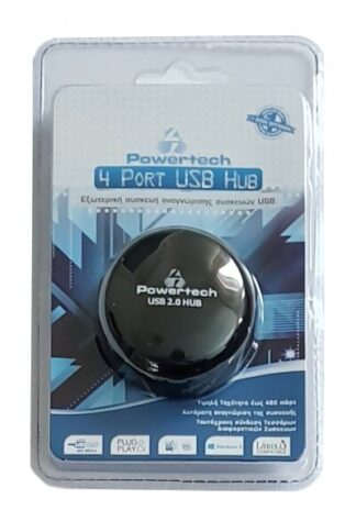 Powertech USB 2.0 Hub 4 Θύρες Μαύρο