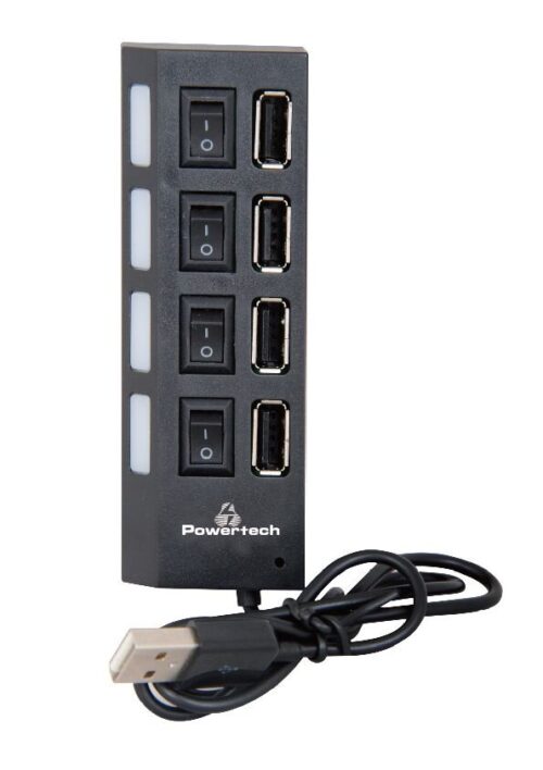 Powertech Usb 2.0v Hub 4 Port Με Διακοπτη Onoff