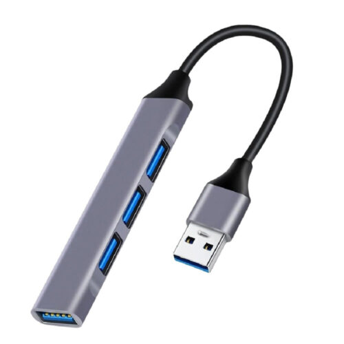 Powertech USB Hub 4x Θυρών 5Gbps USB Σύνδεση Γκρι