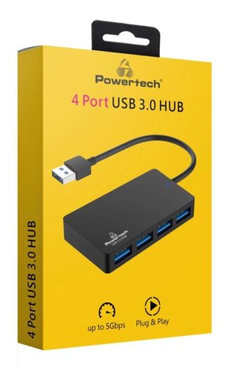 Powertech Usb Hub 4x Θυρών 5gbps Usb Σύνδεση Μαύρο