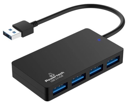 Powertech Usb Hub 4x Θυρών 5gbps Usb Σύνδεση Μαύρο