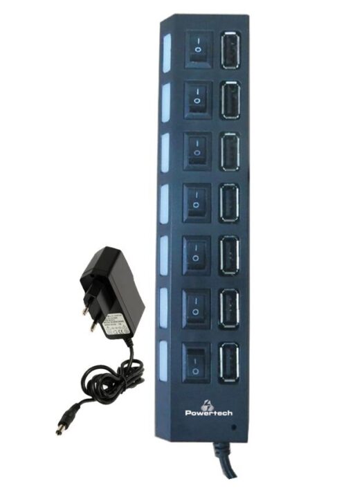 Powertech Usb Hub 7 Port + Ac Adapter