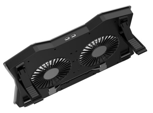 Powertech Βάση & ψύξη laptop έως 18" 2x 110mm fan LED μαύρο