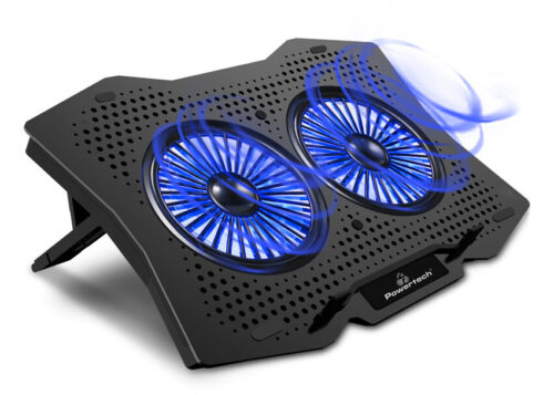 Powertech Βάση & ψύξη laptop έως 18" 2x 110mm fan LED μαύρο