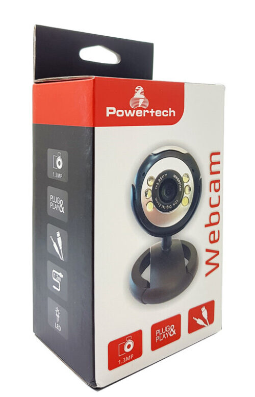 Powertech Web Camera 1.3MP Plug & Play Black
