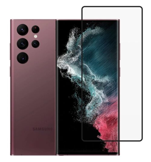 Προστατευτικά Οθόνης tempered glass 3D, full glue, Samsung S22 Ultra 5G, μαύρο