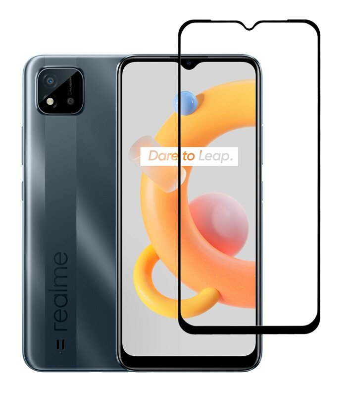 Προστατευτικά Οθόνης tempered glass 5D TGC-0578, Realme C11, full glue, μαύρο