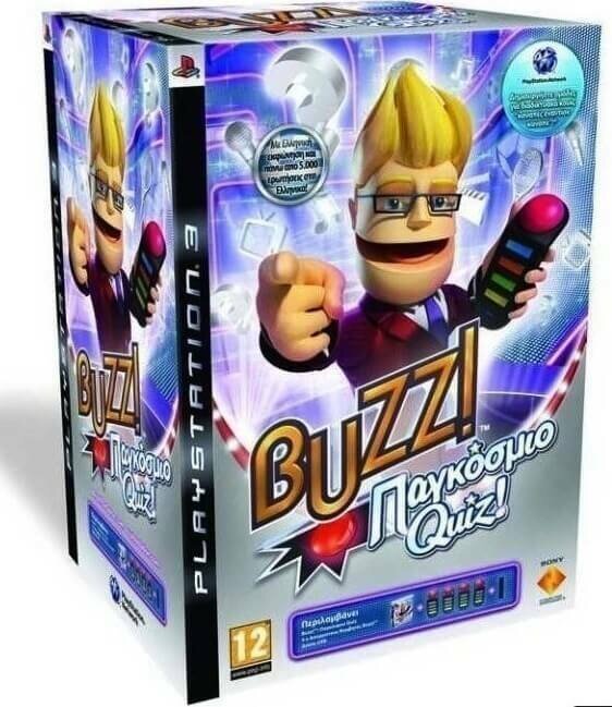 PS3 320GB + Buzz Μουσικό + Buzz Παγκόσμιο + 4 Buzz