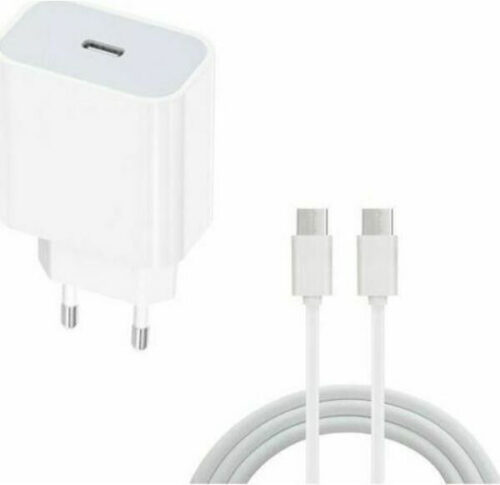 QIHANG Φορτιστής 20W με Θύρα USB-C & Καλώδιο USB-C, Λευκός