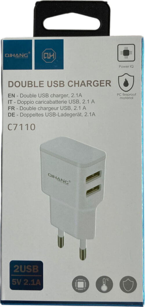 QIHANG Travel Τροφοδοτικό με 2 USB 5V DC ~ 2.1A