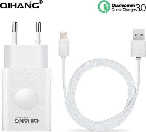 QIHANG Τροφοδοτικό Travel Charger + USB Καλώδιο 5V DC ~ 3000MA
