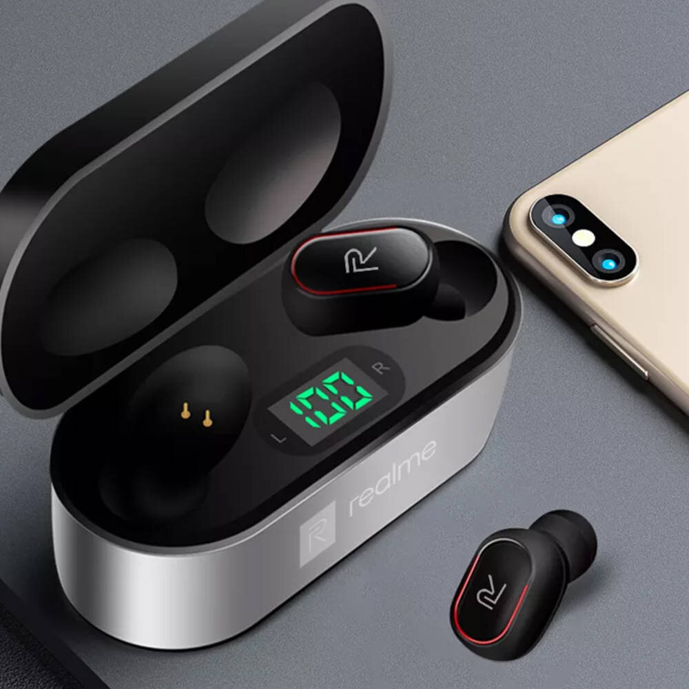 RealMe Ασύρματες Ψείρες Ακουστικά Bluetooth 5.1 LED Ένδειξη 4 Ώρες Μπαταρία Αδιάβροχο