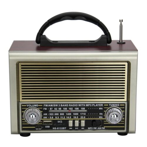 Retro Φορητό Ασύρματο Ραδιόφωνο FM/AM/SW 3-Band με USB Καλώδιο