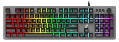 Roar Gaming Πληκτρολόγιο με RGB φωτισμό (Ελληνικό) Ασημί