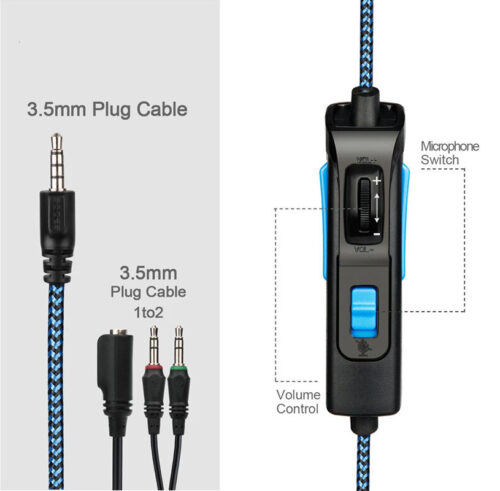Sades Gaming Ακουστικά 3.5mm 40mm Μπλε SA-920 Plus