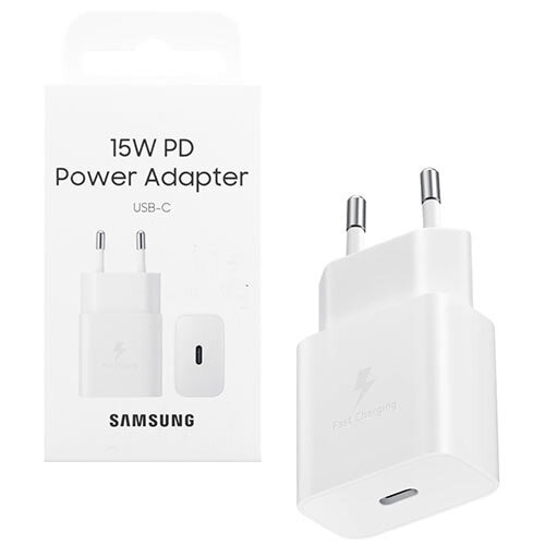 Samsung Φορτιστής Τοίχου με Θύρα USB-C Fast Charge 15W 2A Power Deliverw Λευκός