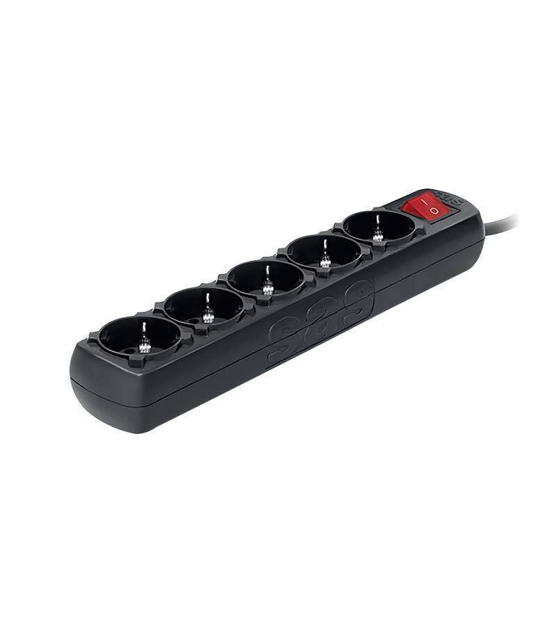 Sas 100-11-118 Πολύμπριζο Ασφαλείας Black Schuko 5ΘεΣ.