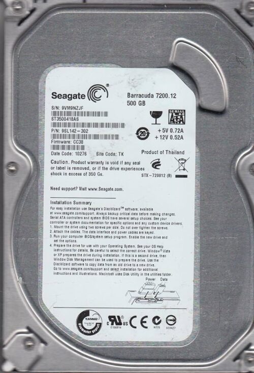 Seagate Barracuda 500GB Hard Drive ST3500418AS