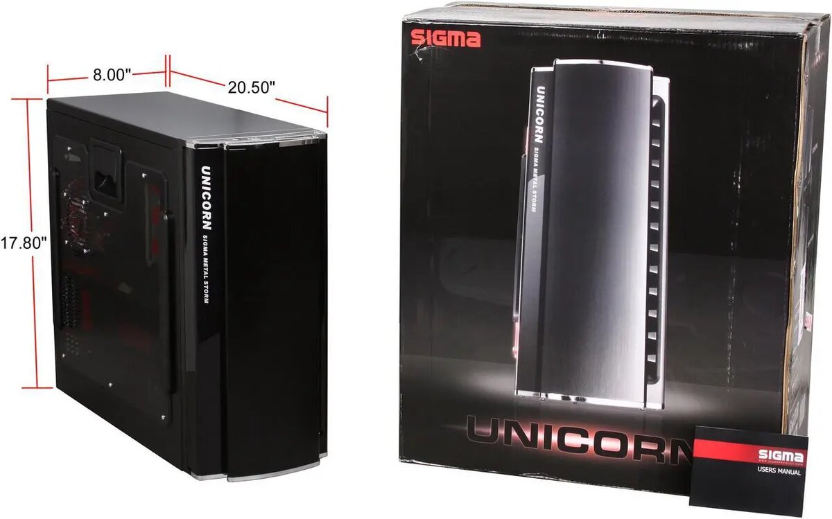 Sigma Unicorn Black 1.0mm SECC Steel ATX Mid Tower