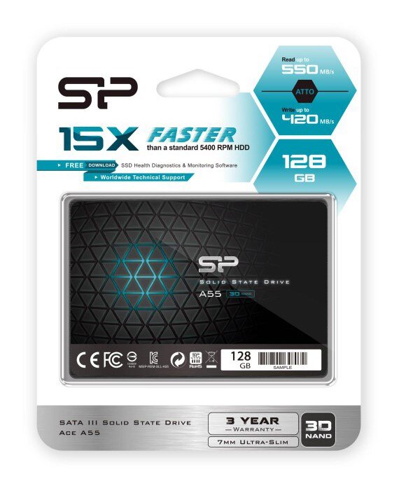 Silicon Power SSD A55 128GB 2.5" Sata III 550-420MB/s 7mm TLC
