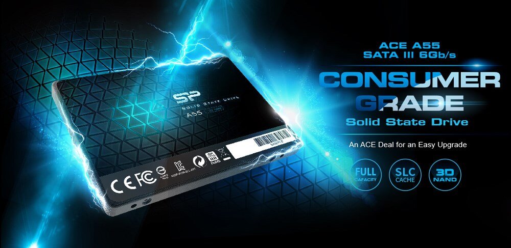 Silicon Power SSD A55 128GB 2.5" Sata III 550-420MB/s 7mm TLC