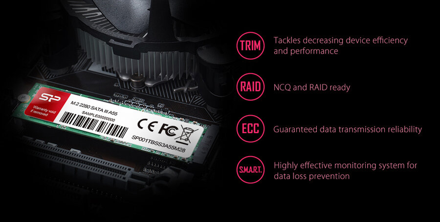 Silicon Power Ssd A55 256Gb M.2 2280 Sata Iii 560-530Mb/S