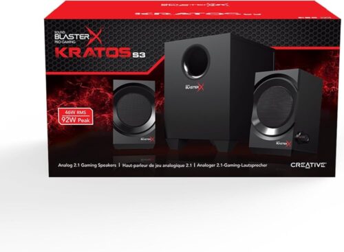 Speakers Creative Sound BlasterX 46W RMS Kratos S3 E-X Black 2.1 51MF0475AA000