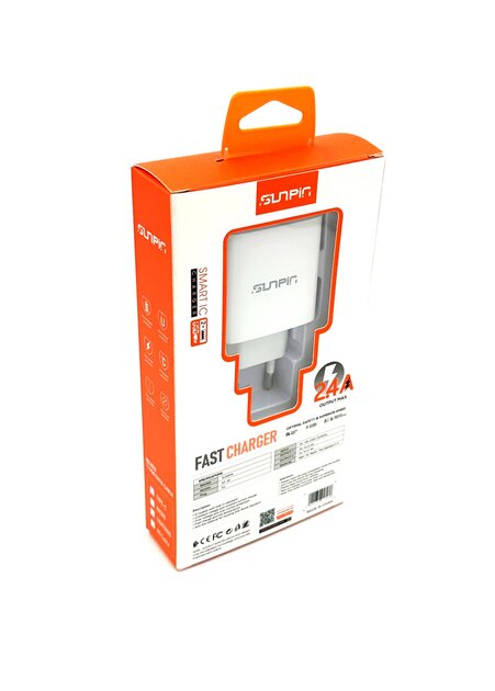Sunpin sp-30 Φορτιστής με 2 Θύρες USB-A και καλώδιο Micro