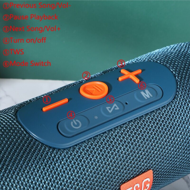 T&G Ηχείο 2''*2 Bluetooth 10W με ραδιόφωνο και διάρκεια μπαταρίας έως 3 ώρες
