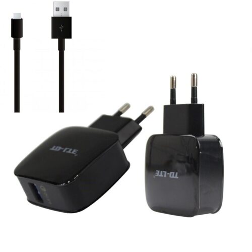 Td-Lte Travel Charger 5V/9V/12V Μαζί Με Καλώδιο Micro Usb For Smart Phones Black