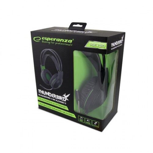 Thunderbird Ακουστικό Με Μικρόφωνο Gaming W/led Μαύρο/Πράσινο