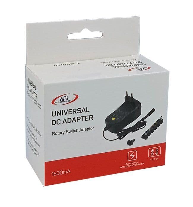 Τροφοδοτικό Universal 1500ma Switch Adaptor 3/4.5/5/6/7.5/9/12v Dc
