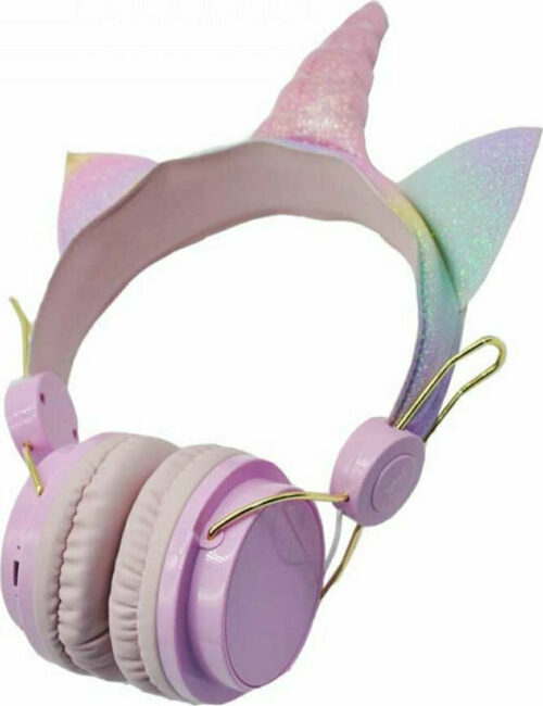Unicorn Ασύρματα Ακουστικά Bluetooth On Ear Ροζ