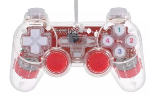 Universal Vibration USB Joypad Transparent Red