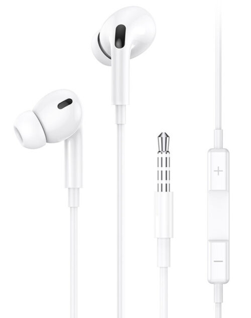 USAMS earphones με μικρόφωνο EP-41 3.5mm 10mm 1.2m λευκά