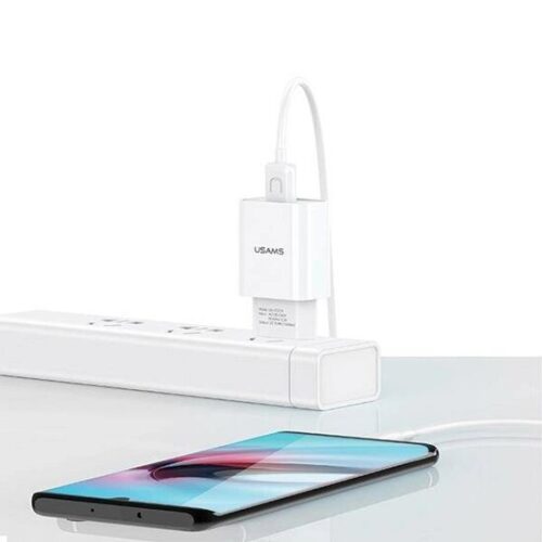 Usams Φορτιστής Τοίχου T21OCMC01 Με Καλώδιο Micro USB USB 2.1A Λευκός