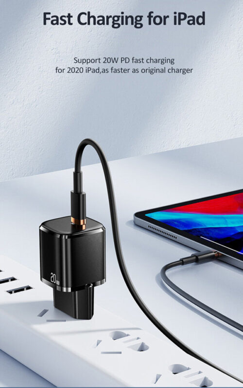 USAMS φορτιστής τοίχου US-CC124 USB Τype-C 20W μαύρος