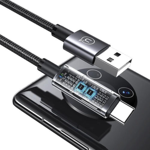 USAMS καλώδιο Braided USB-C σε USB 66W 480Mbps Fast Charging 6A 1.2m μαύρο