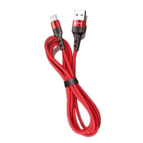 USAMS καλώδιο Braided USB σε Lightning U26 Fast Charging 2A 1m κόκκινο